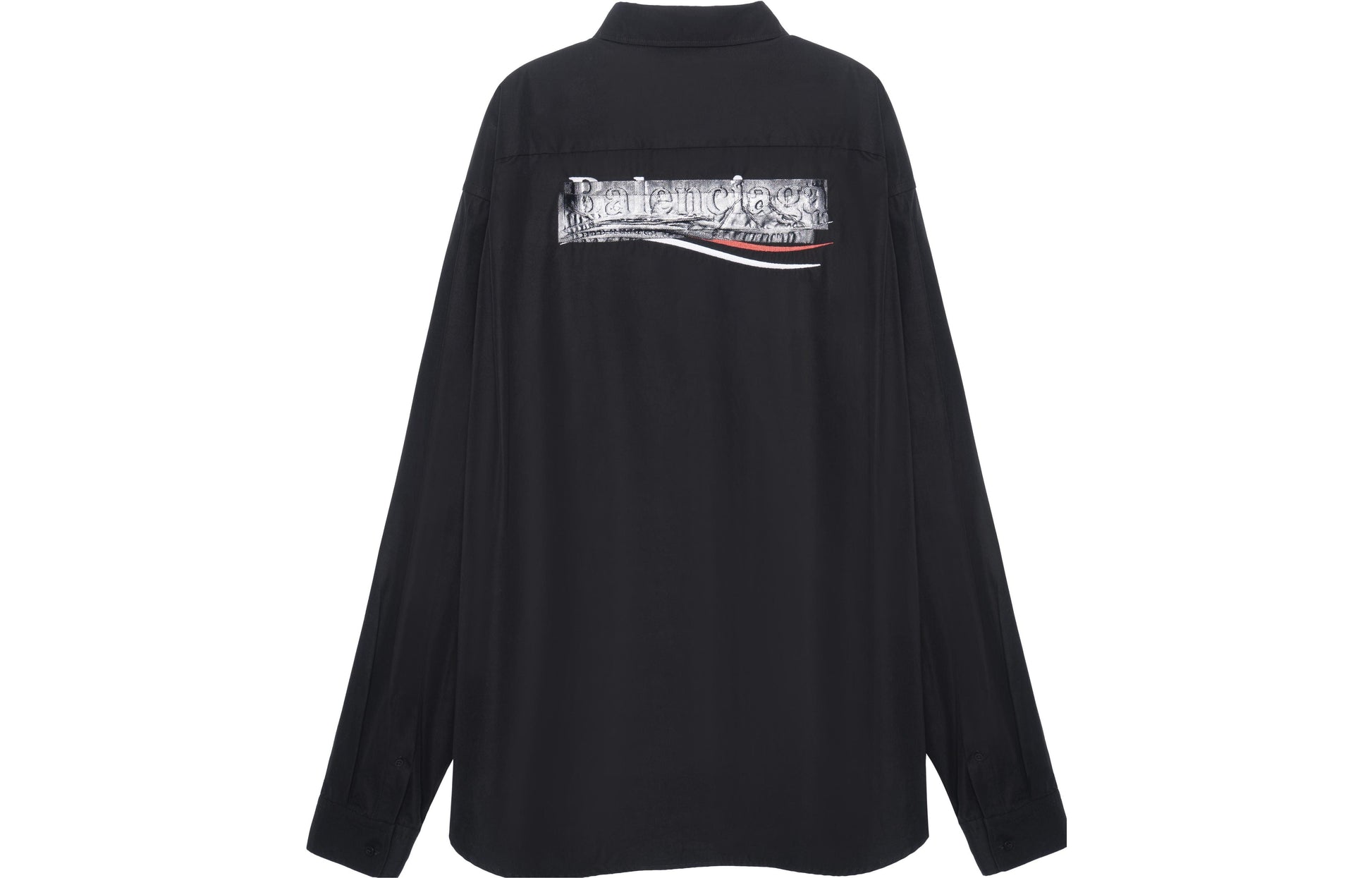 Balenciaga Gaffer Long Sleeve Shirt Large Fit 'Black' 719874TYB181000