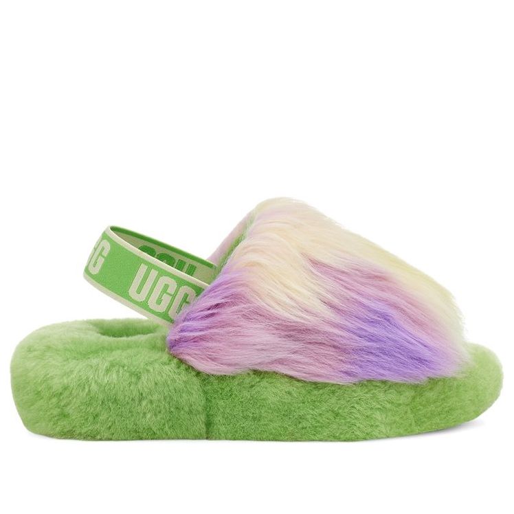(WMNS) UGG Fluff Yeah Slide Tie Dye Slipper 'Green' 1117326-APL