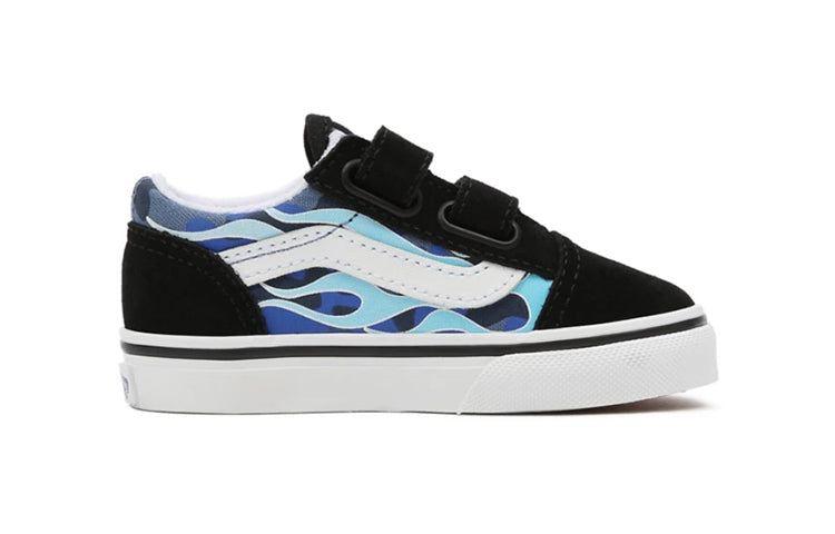 Vans Toddler Camo Flame Old Skool Sneakers Black/Blue TD VN000D3YABW