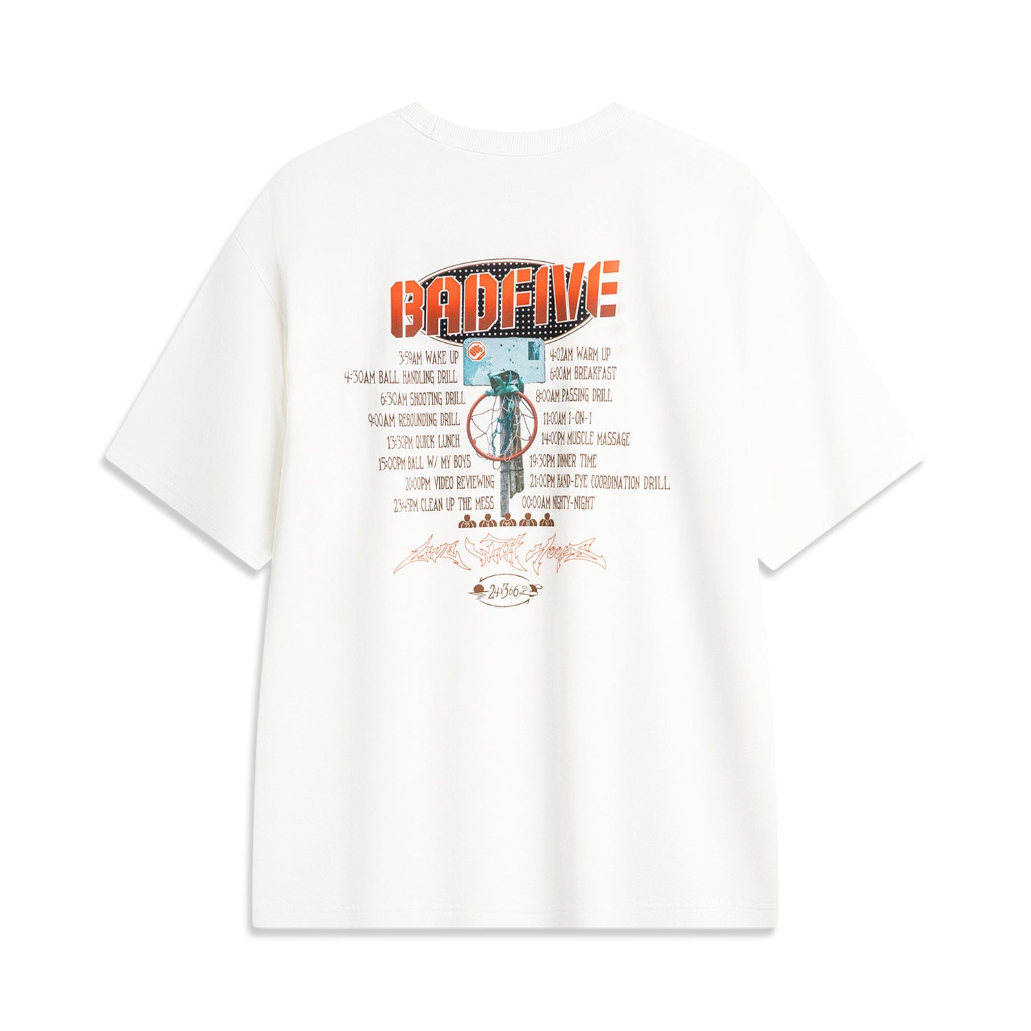 Li-Ning BadFive Hoops Graphic T-shirt 'White' AHSU149-1