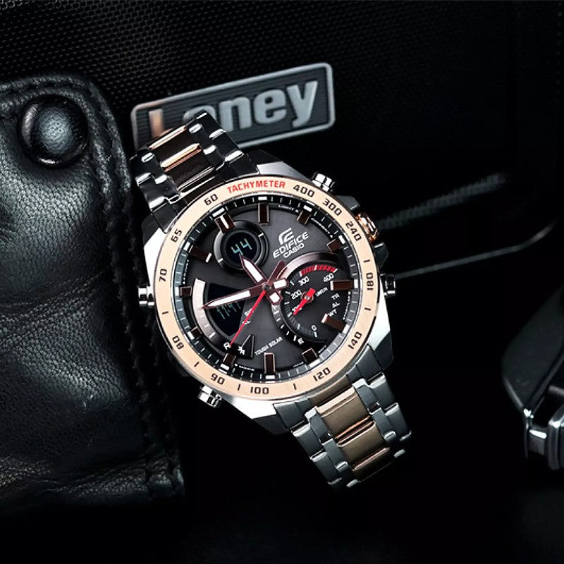CASIO EDIFICE Sports Mens Rose Gold Analog ECB-900DC-1A