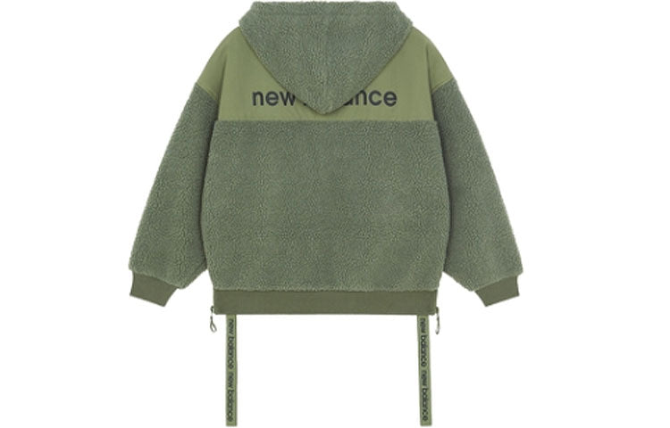 (WMNS) New Balance Casual Sports Hooded Knit Jacket Olive Green AWJ13328-BS5
