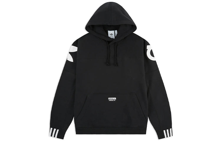 adidas originals R.y.v. Blkd H. logo Printing Splicing Sports Pullover Black FK3599