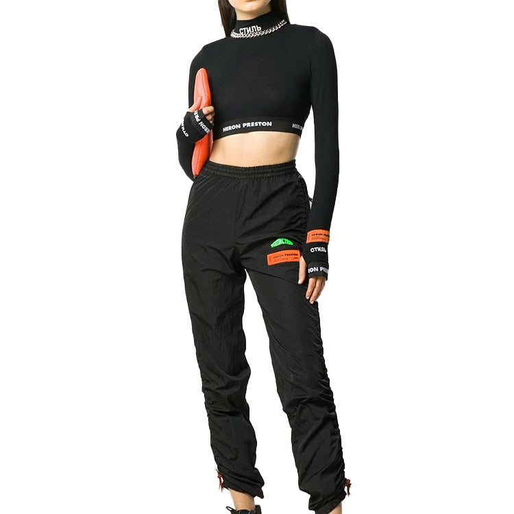HERON PRESTON Short Logo Tight Long Sleeves Black HWAD020E20JER0011001