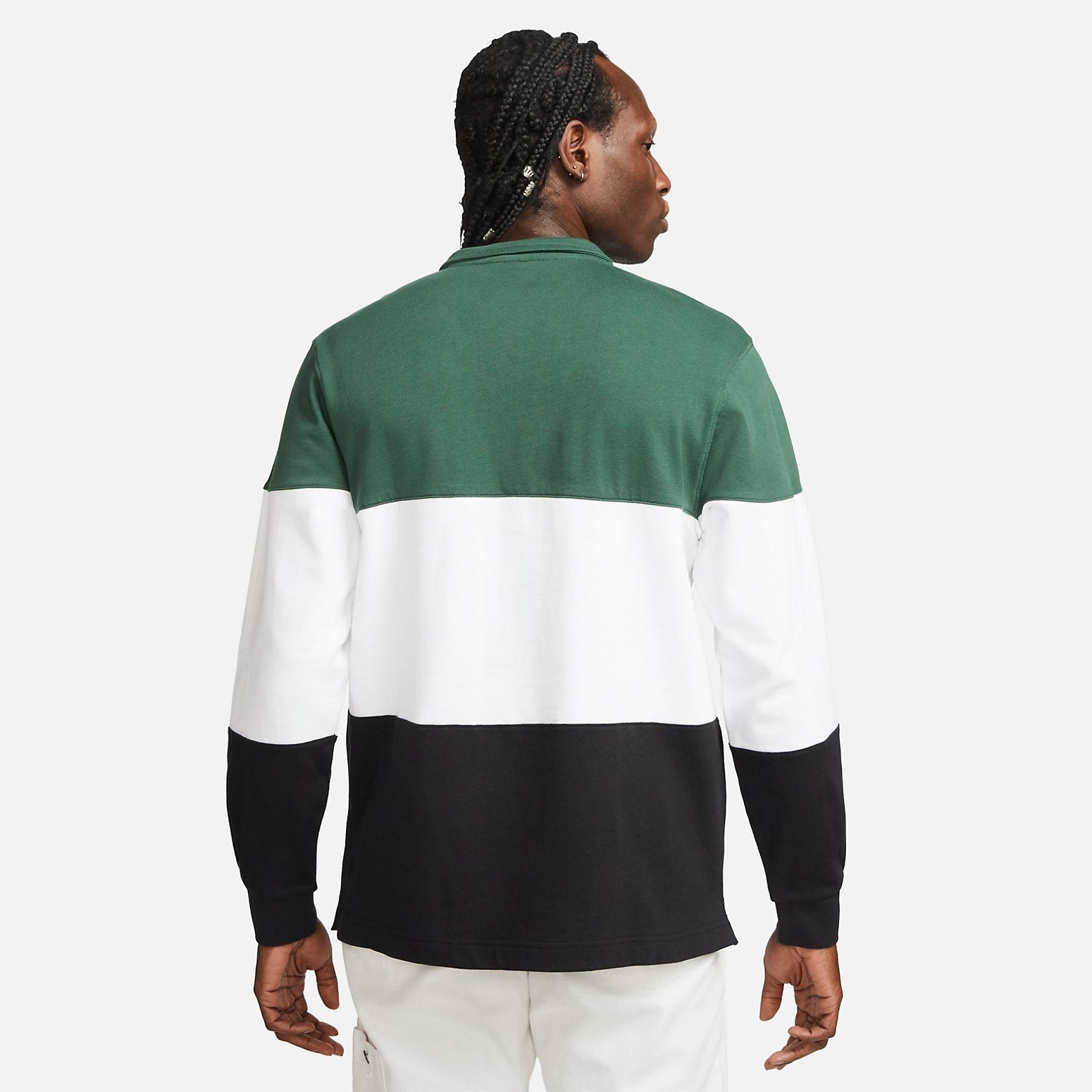 Nike Club Long-Sleeve Top 'Green White Black' FB7798-323