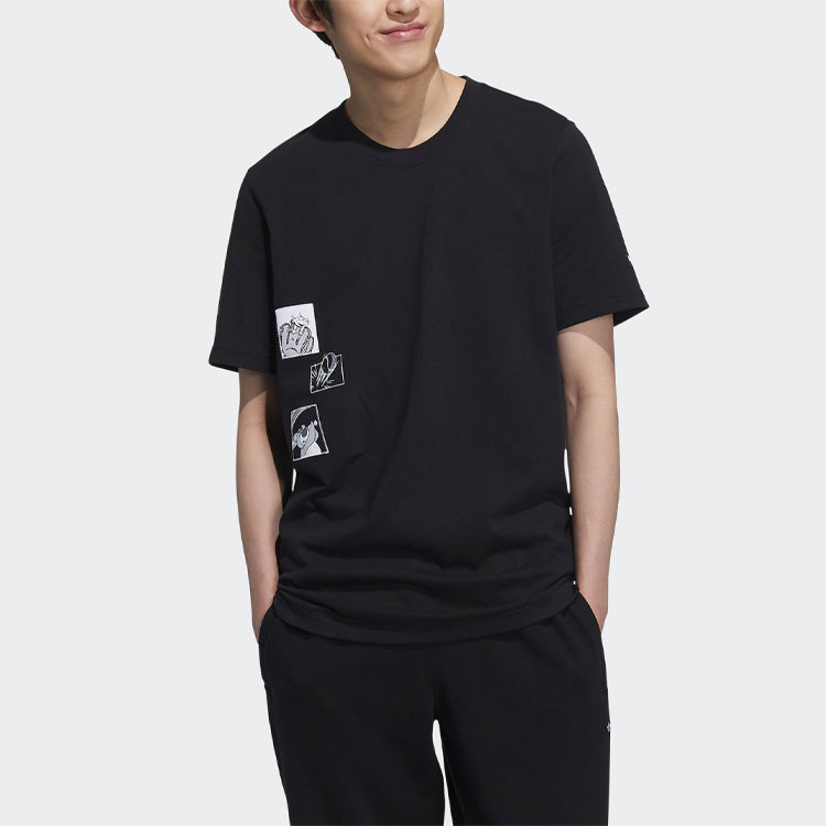 adidas originals x PIXAR Crossover Casual Pattern Printing Short Sleeve Couple Style Black HD9087