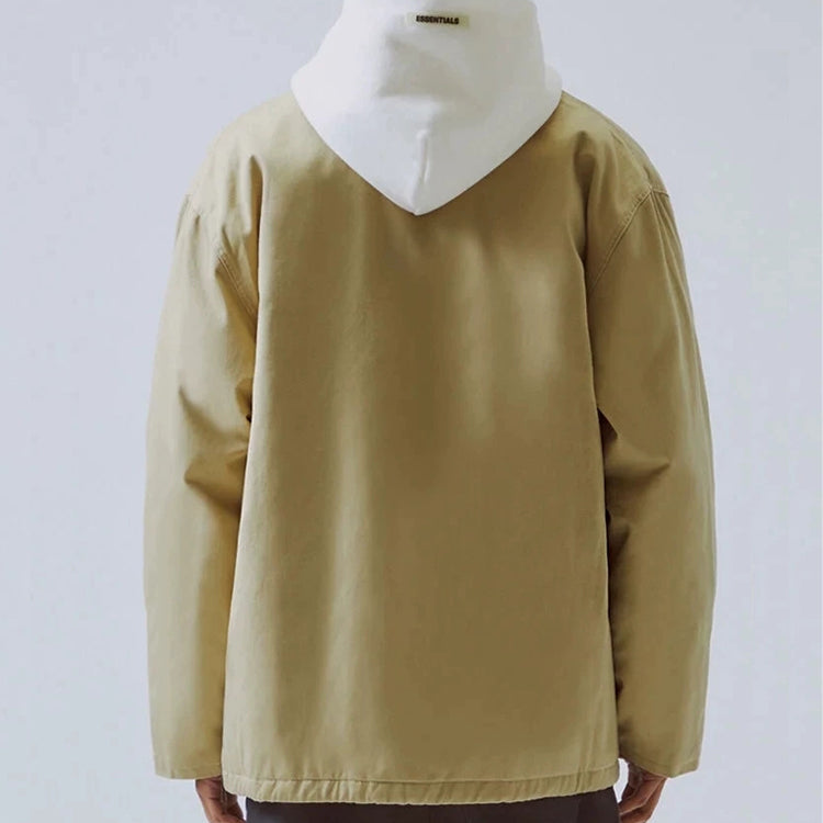 Fear of God Essentials Work Jacket Khaki Alphabet Printing Coach Light Brown FOG-SS20-223