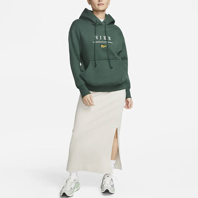 (WMNS) Nike Sportswear NSW OS Fleece Pullover L/S Hoodie 'Green' FD0855-333