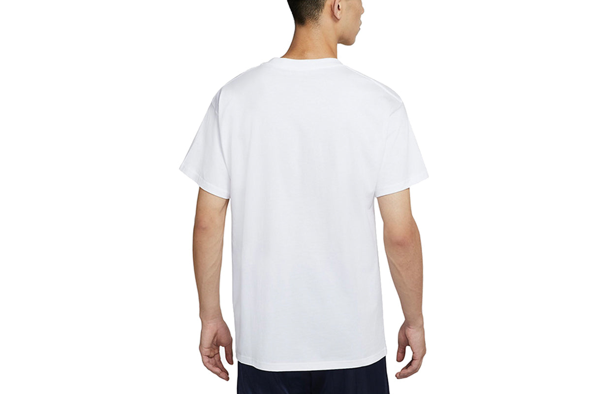 Nike Basketball Alphabet Embroidered Sports Round Neck Short Sleeve White DJ1553-100