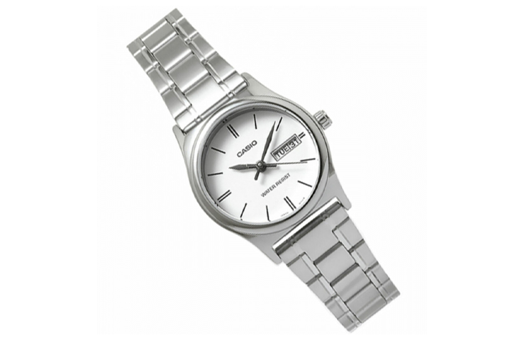 CASIO Steel Bracelet Water Resistant Quartz Waterproof White Analog LTP-V006D-7B2