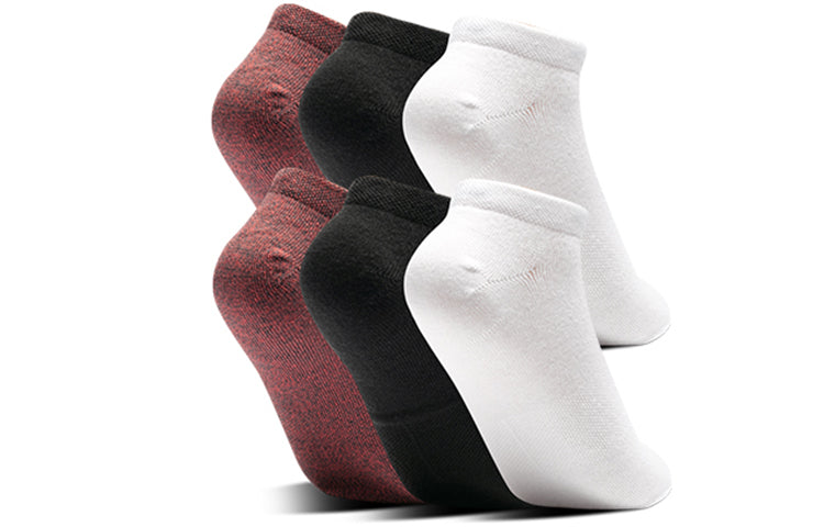 Under Armour Essentials No Show Socks - 6-Pack 'Black White Copper Red' 1358780-100