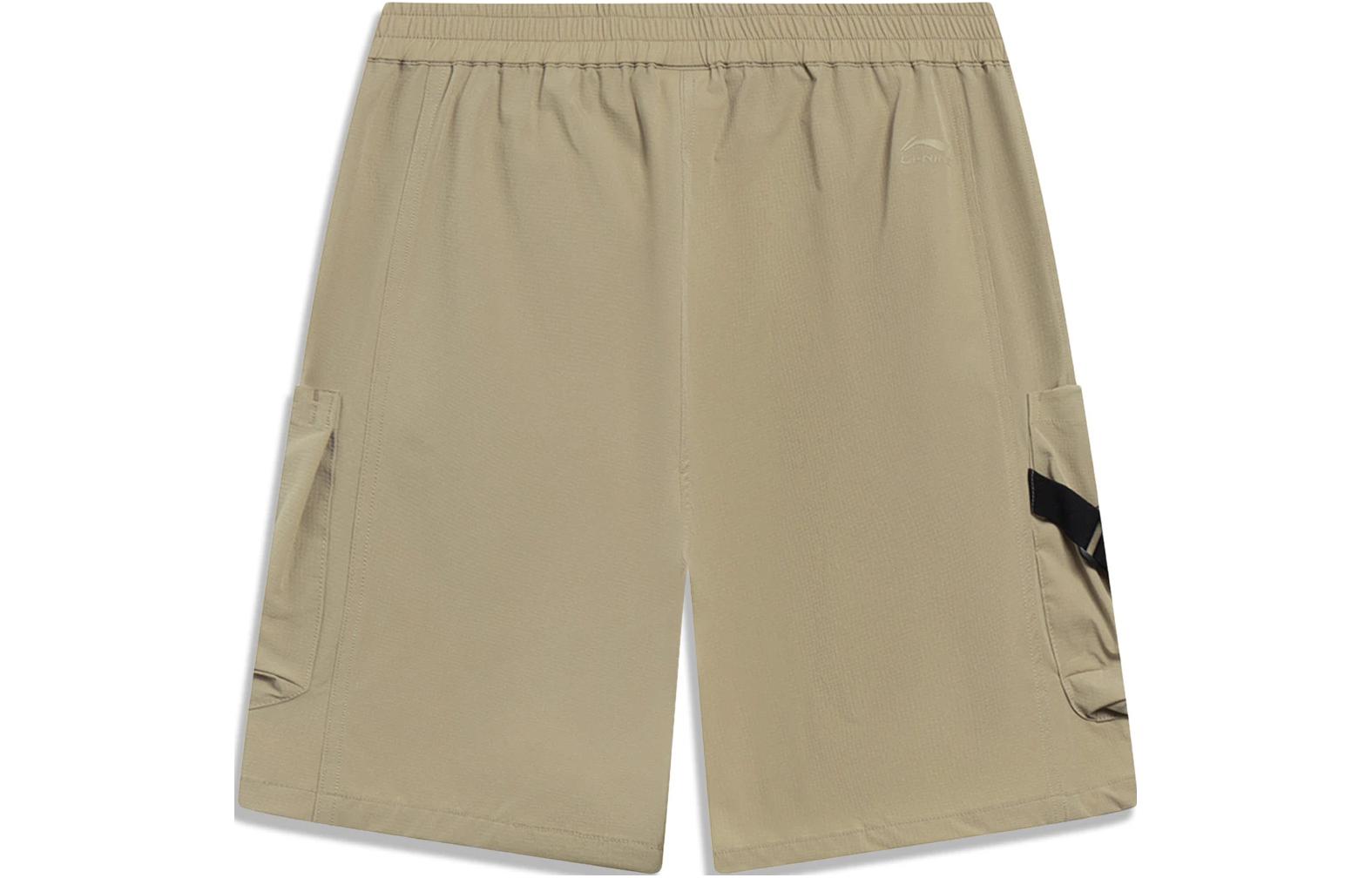 Li-Ning Counterflow Logo Straight Cargo Shorts 'Khaki' AKST587-4