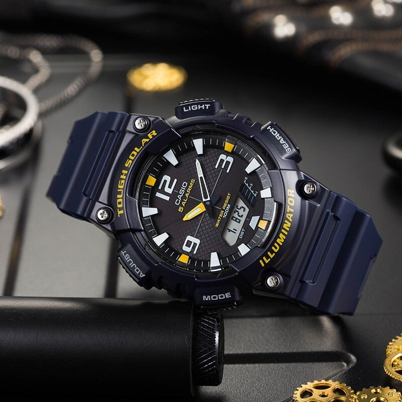 CASIO Waterproof Sports Solar Powered Quartz Mens Blue Analog/Digital Combo AQ-S810W-2A