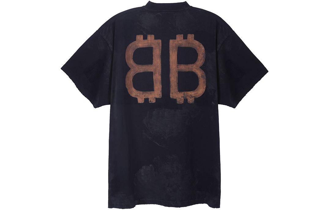 Balenciaga Crypto T-shirt Oversized 'Black Faded' 739028TOVN81055