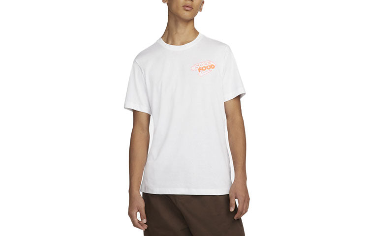 Men's Nike Back Print Round Neck Short Sleeve White T-Shirt DN5178-100