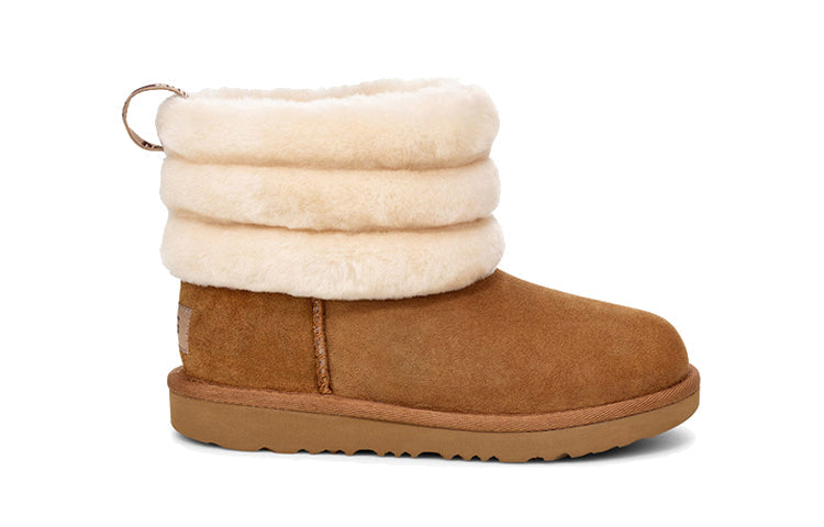 (PS) UGG Fluff Mini Quilted Fleece Lined Brown 1103612T-CHE