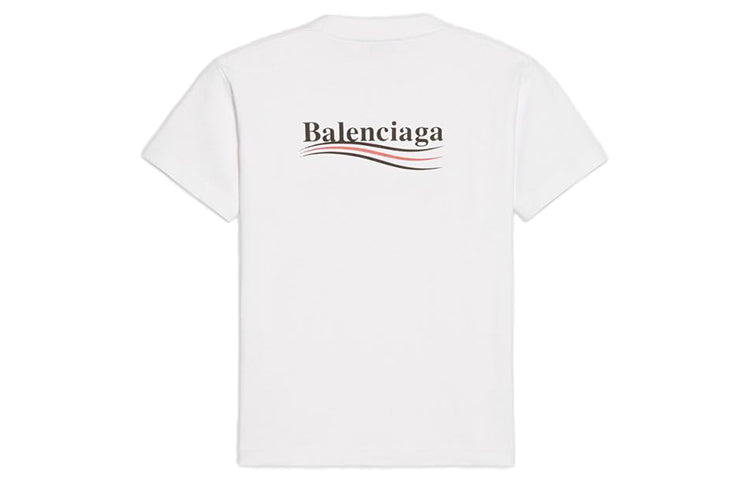 (WMNS) Balenciaga Alphabet Logo Printing Short Sleeve 'White' 612964TIV529040
