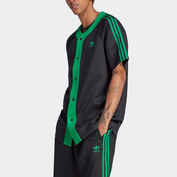 adidas Adicolor Classics+ Short Sleeve Shirts (Gender Neutral) Asia Sizing 'Black Green' II5782