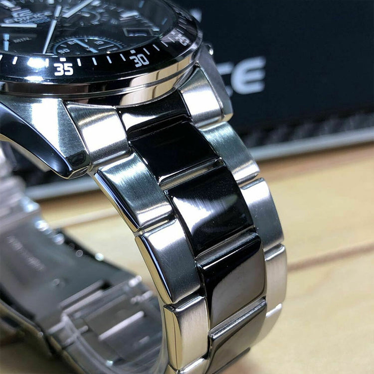 CASIO EDIFICE Stainless Steel Strap Mens SilverBlack Analog EFV-540SBK-1A
