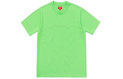 Supreme SS18 Tonal Embroidery Top Bright Green Tee SUP-SS18-333