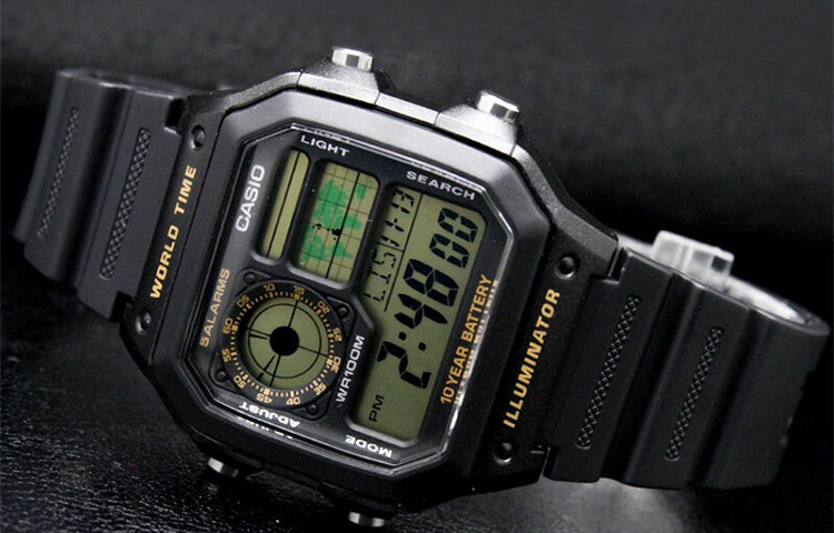 CASIO G Shock Waterproof Mens Black Digital AE-1200WH-1B