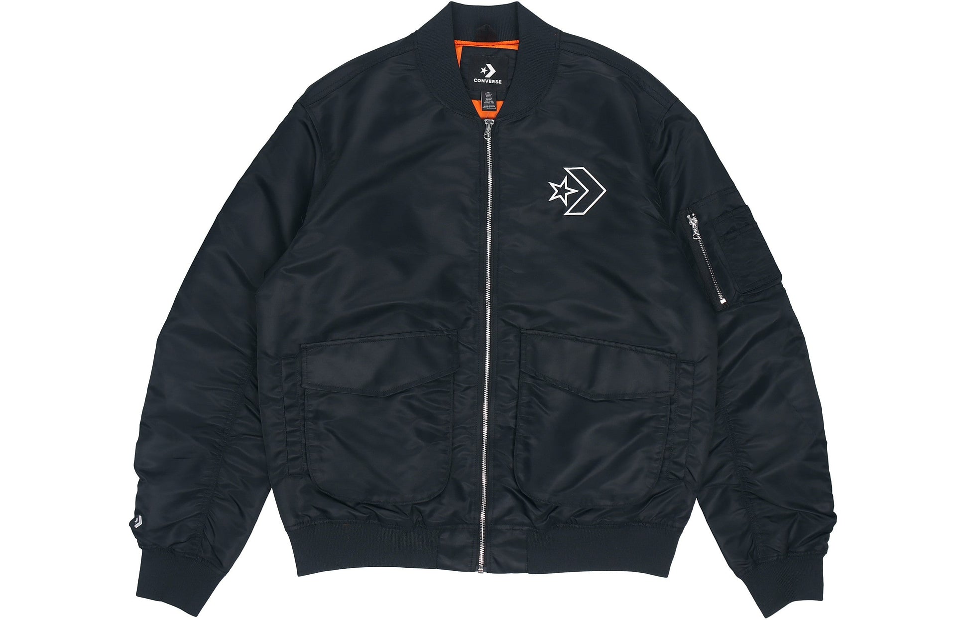 Converse SS22 Logo Loose Sports Retro aviator Jacket Unisex Black 10024169-A03