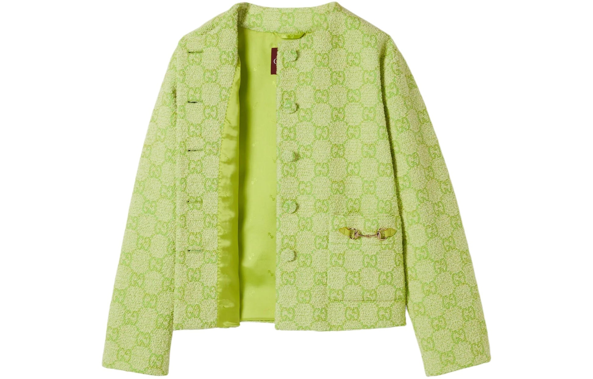 (WMNS) Gucci GG Boucle Cotton Jacket With Horsebit 'Lime green' 784817-Z8BSQ-3439