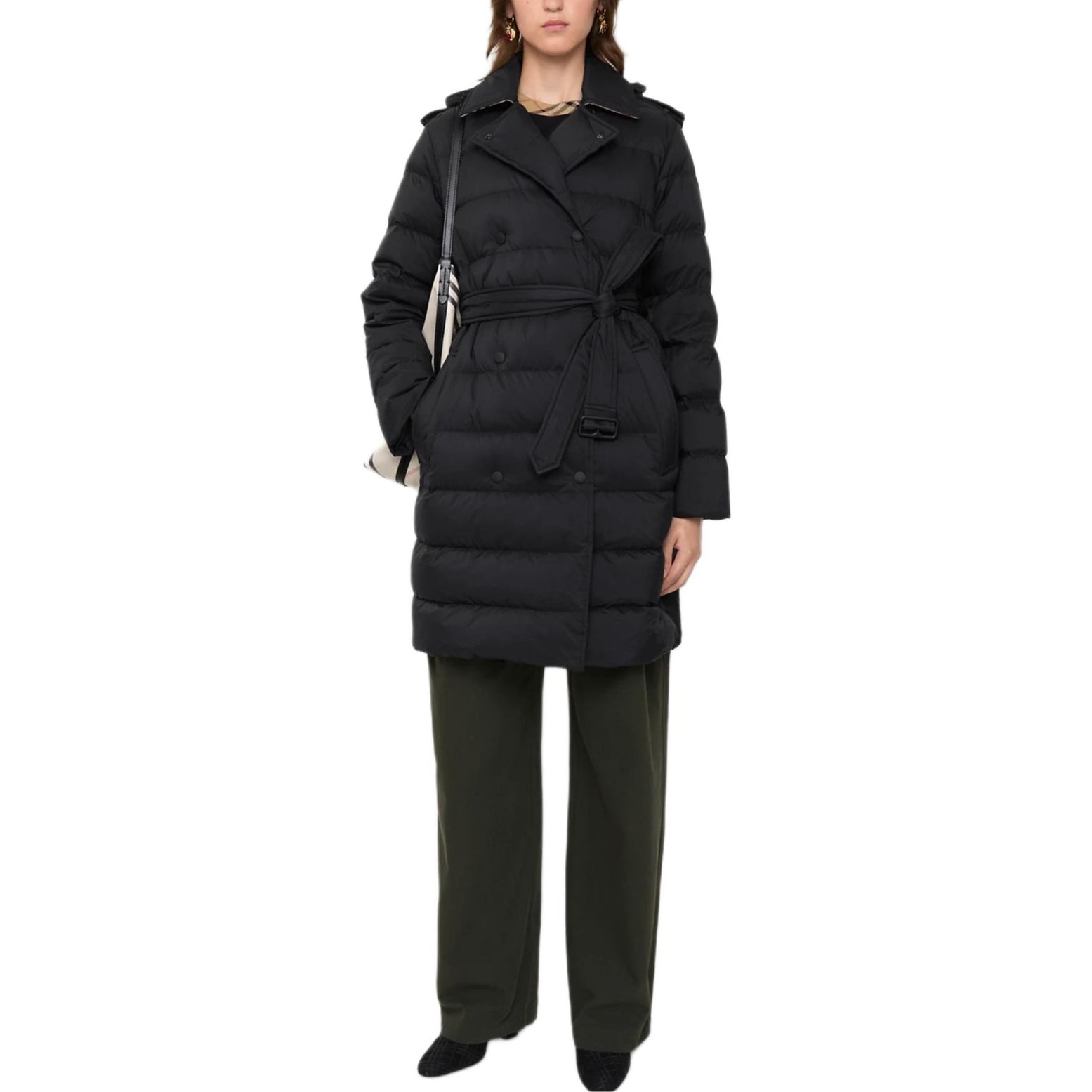 (WMNS) Burberry 25 Mid-length Nylon Hooded Puffer Coat 'Black' 81103131