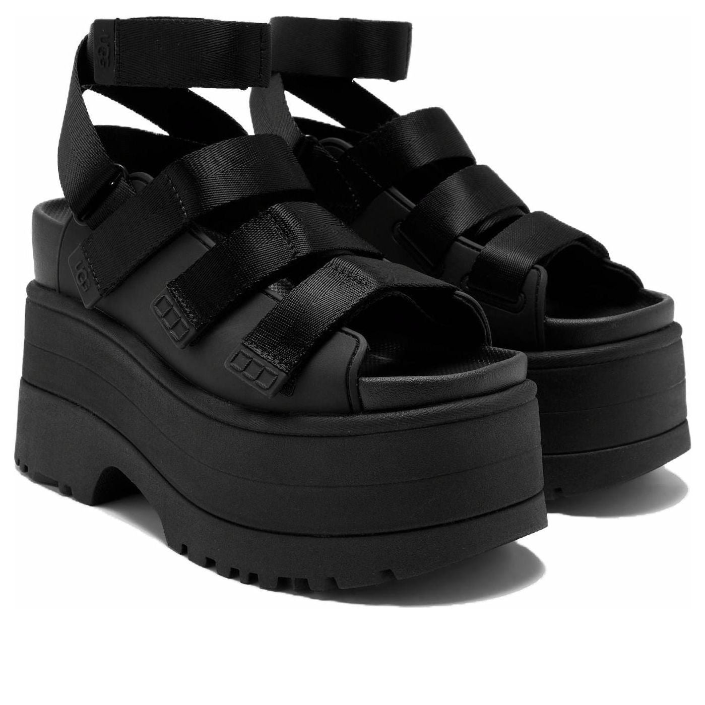 (WMNS) UGG GoldenRise Platform Sandals 'Black' 1167431-BLK