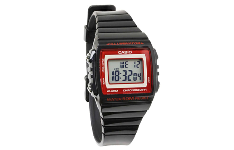 CASIO Waterproof Quartz Sports Unisex Mens BlackRed Digital W-215H-1A2