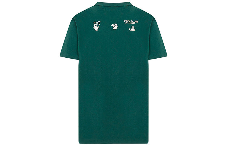 Off-White FW20 Logo Printing Cotton Men Green OMAA027E20JER0025701