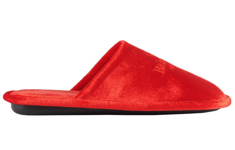 Balenciaga Home Embroidered Velvet Red Slippers 617603W2BS16501