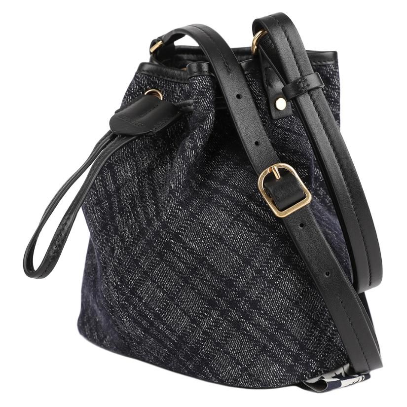 (WMNS) Burberry Drawstring Denim Bucket Bag 'Black' 8111940