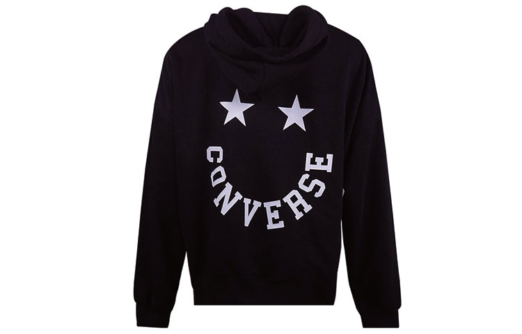 (WMNS) Converse Logo Knit hooded Drawstring Black 10020752-A01