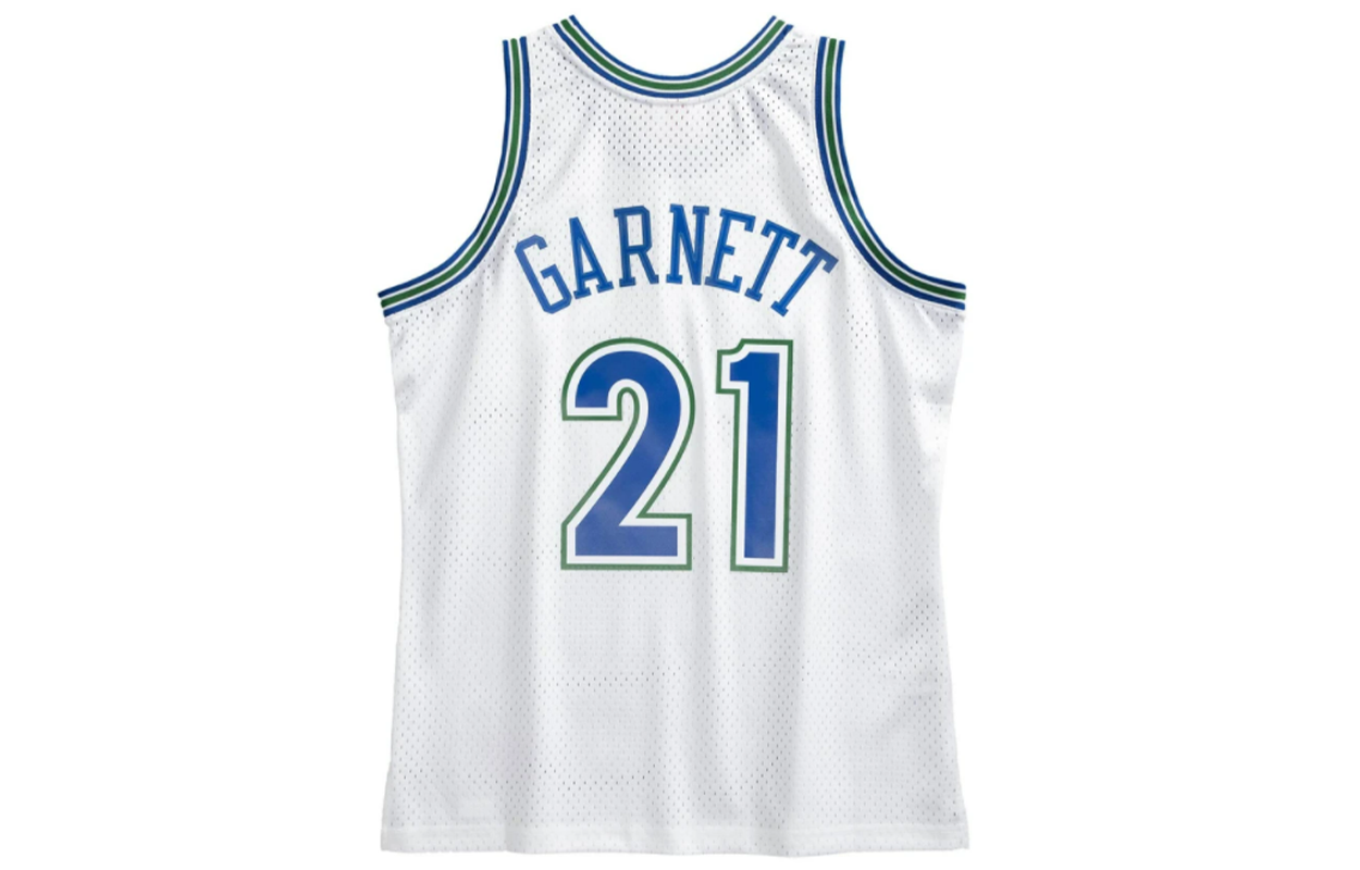 Mitchell & Ness NBA Swingman Jersey Minnesota Timberwolves 1995-96 Kevin Garnett 'White Blue' SMJYSB19032-MTIWHIT95KGA