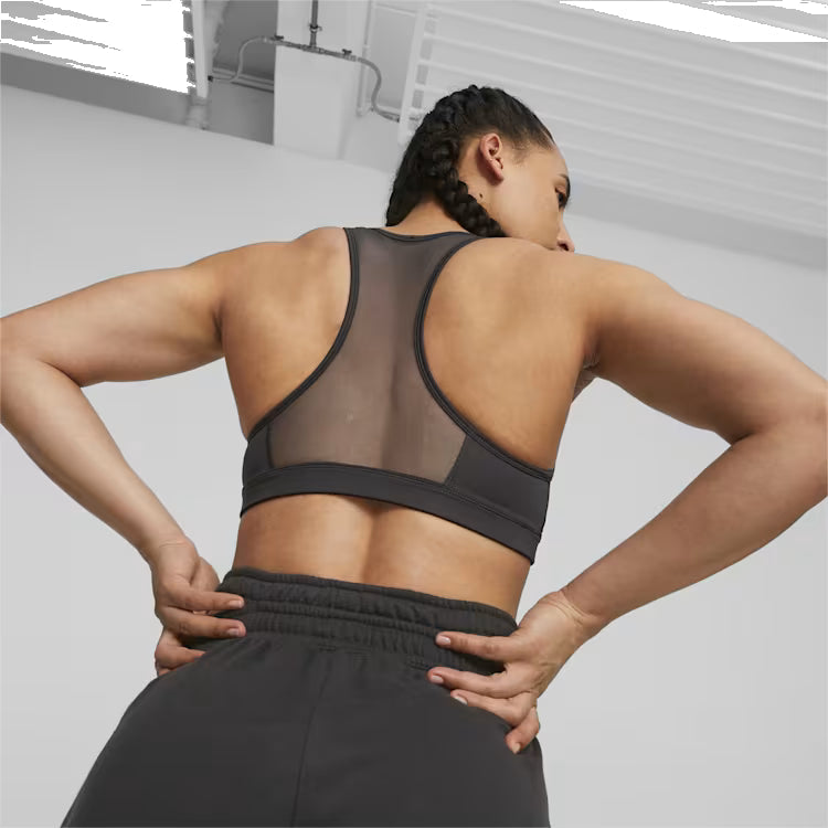 (WMNS) PUMA 4Keeps Mid Impact Graphic Training Bra 'Black' 524418-01