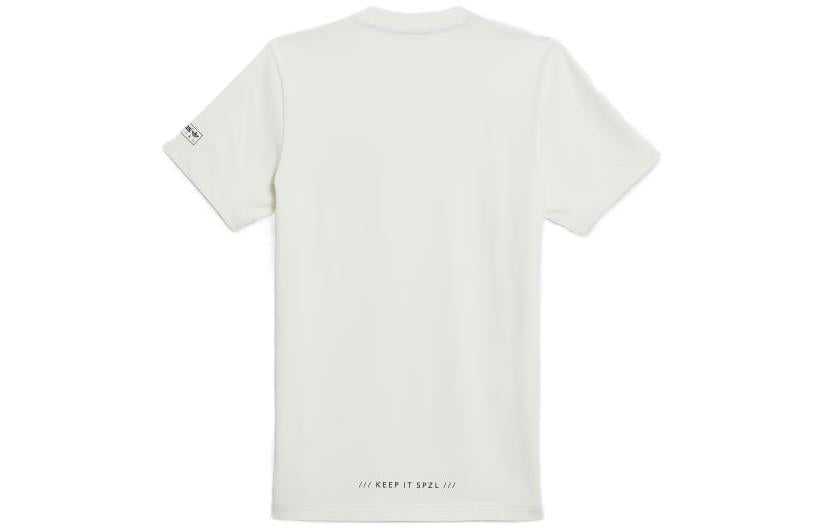 Men's adidas originals x Spezial Crossover Pullover Round Neck Solid Color Printing Short Sleeve White T-Shirt HC0400