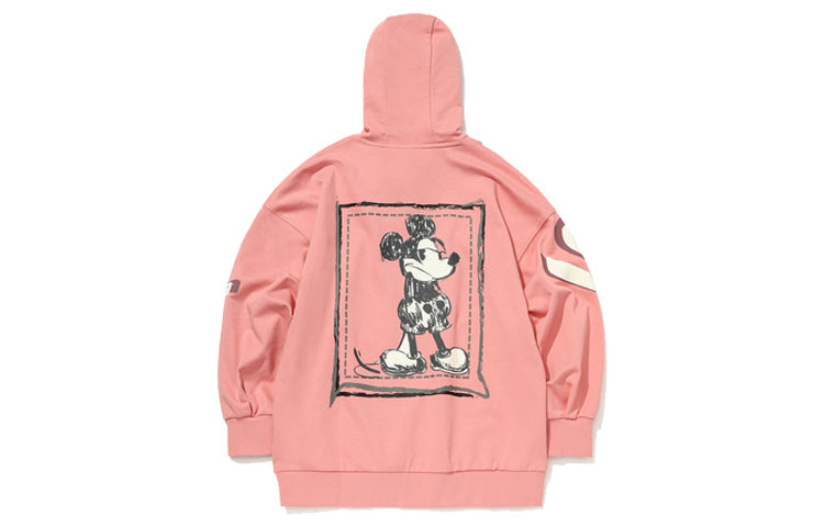 (WMNS) Li-Ning x Disney Mickey Loose Apricot Hoodie 'Pink White' AWDQ398-1