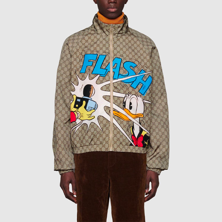 Gucci x Disney Donald Duck Printed GG Nylon Jacket For Men Beige 646442-ZAGCJ-2165