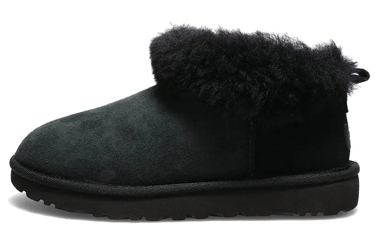 (WMNS) UGG Classic Ultra Mini Fluff 'Black' 1122390-BLK