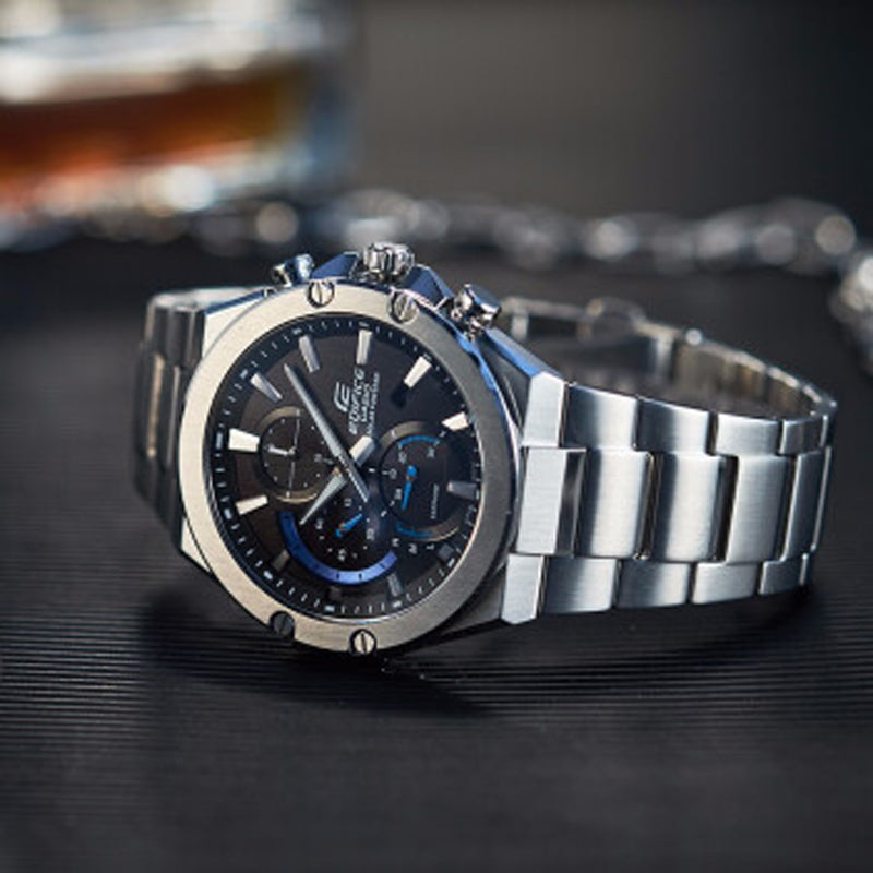 CASIO Waterproof EDIFICE Sapphire Crystal Solar Powered Mens Silver Analog EFS-S560YD-1APRD