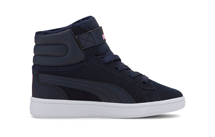 (PS) PUMA Vikky V2 Mid Fur Fleeced Casual Board Shoes Blue/Pink 370623-04