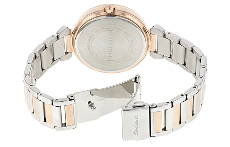 CASIO SHEEN Series Silver/Rose-Gold/White Rose Gold Analog SHE-3061SPG-7B