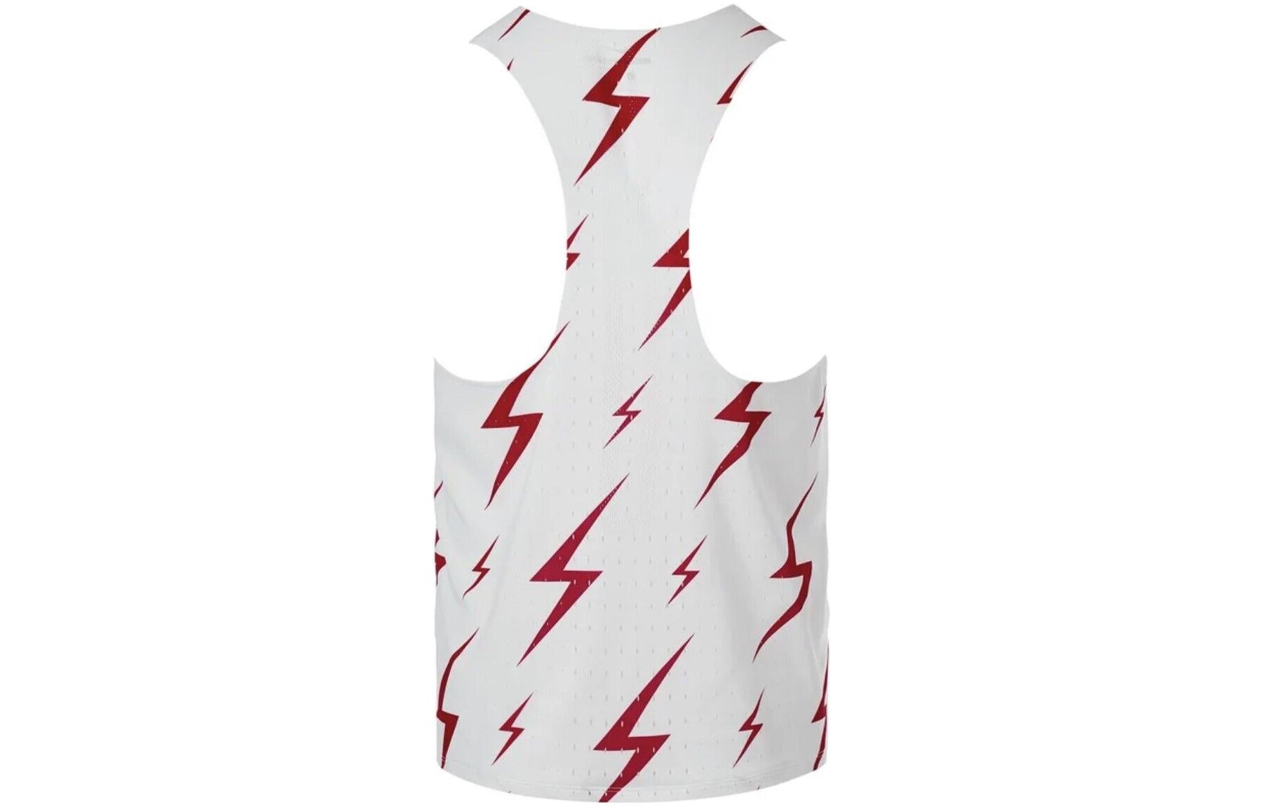 NIKE Aeroswift Bowerman Track Club Running Racing Singlet 'White Red' CW1257-100
