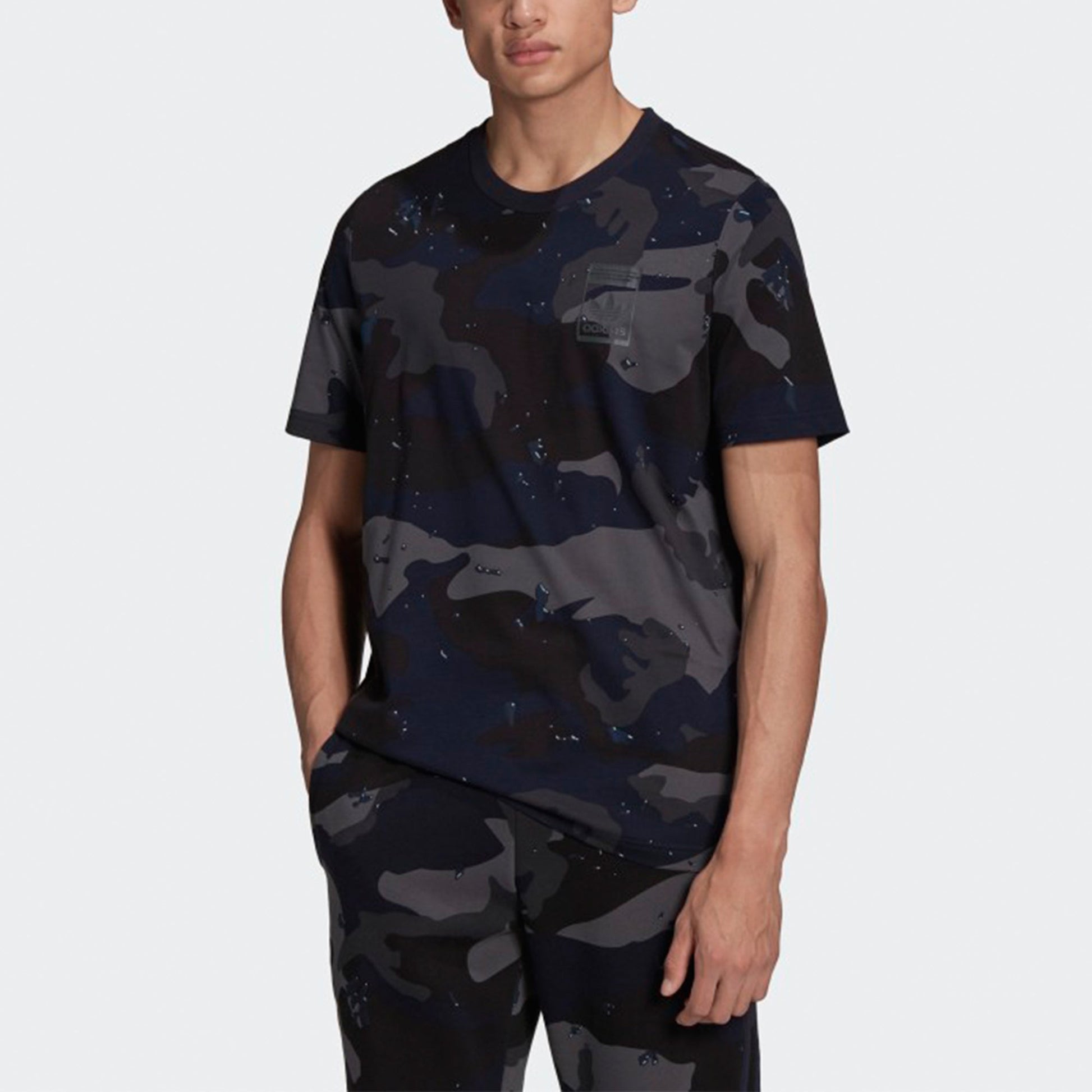 adidas originals Camouflage Printing Short Sleeve Navy Blue H13493