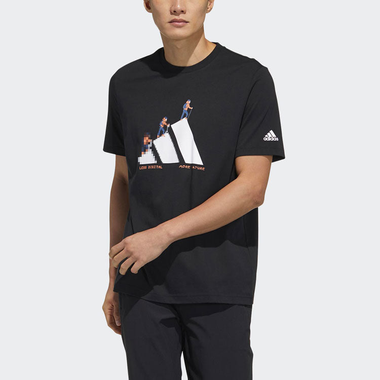 adidas Unisex More Od Gfx Printing Round-neck Tee Black GN7322