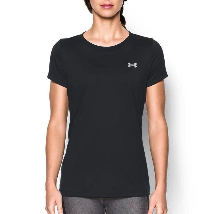 (WMNS) Under Armour Training Sports Short Sleeve 'Black' 1277207-001