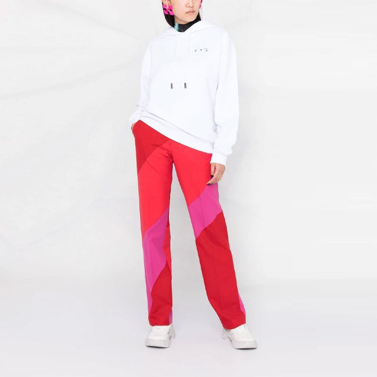 (WMNS) Off-White SS21 Flower Arrows Logo Embroidered Hoodie Loose Fit White OWBB035S21JER0010145