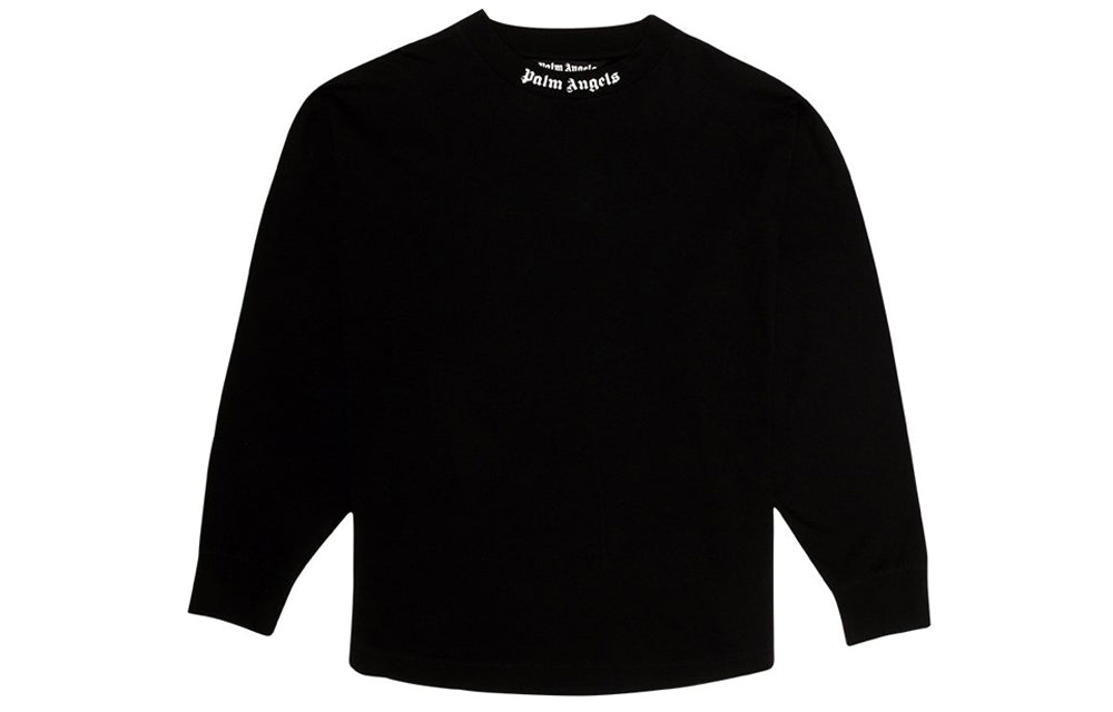 Men's PALM ANGELS Back Large Logo Printing Long Sleeves Black PMAB001R204130031001