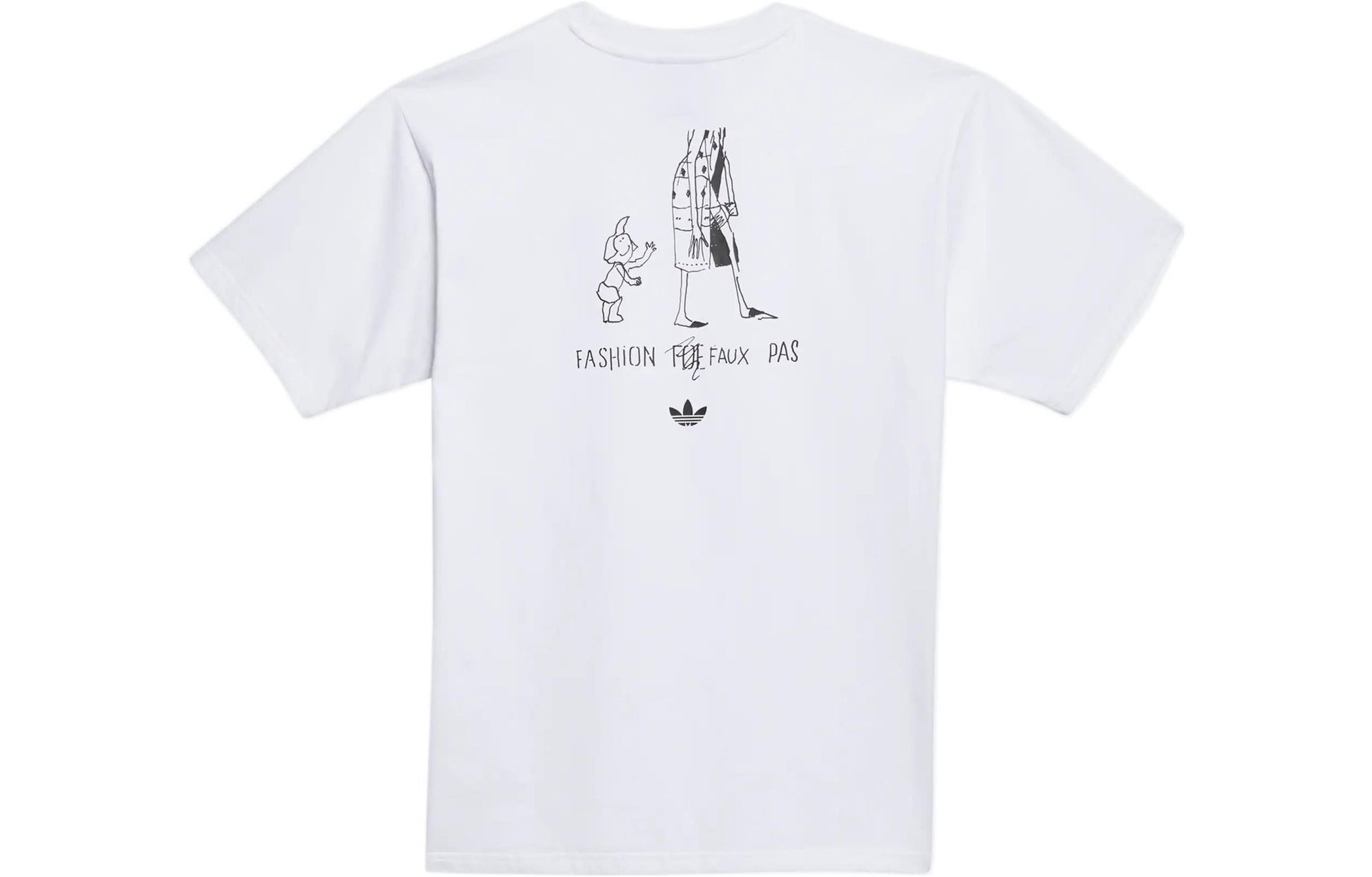 adidas originals Cartoon Pattern Printing Round Neck Short Sleeve White GL9974